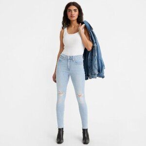 Levi's Womens 32 721 Ripped Knee Light Wash Jeans